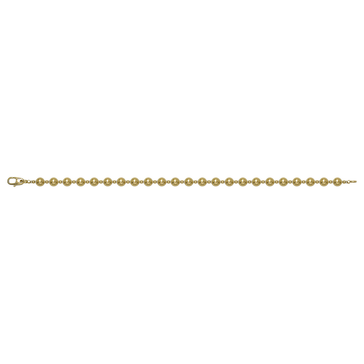 Solid gold bead bracelet, 5.70 g — shown square on a plain background.