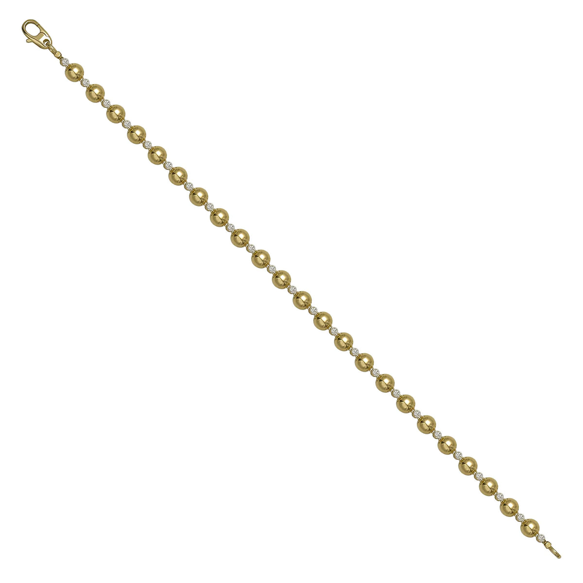 Solid gold bead bracelet, 6.05 g — shown at an angle across the frame.