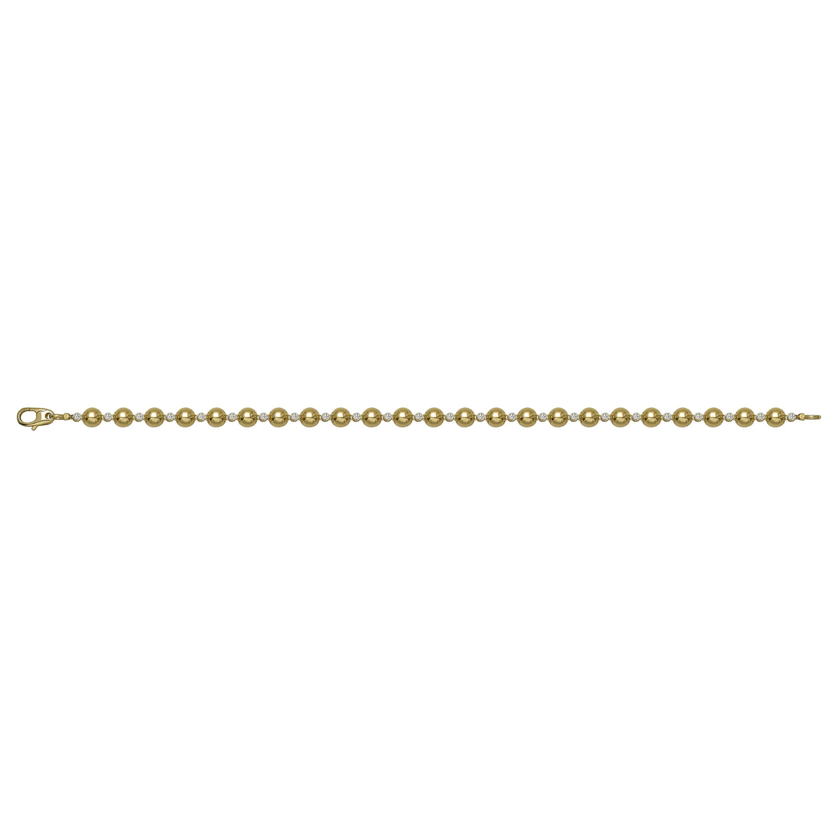 Solid gold bead bracelet, 6.05 g — shown square on a plain background.
