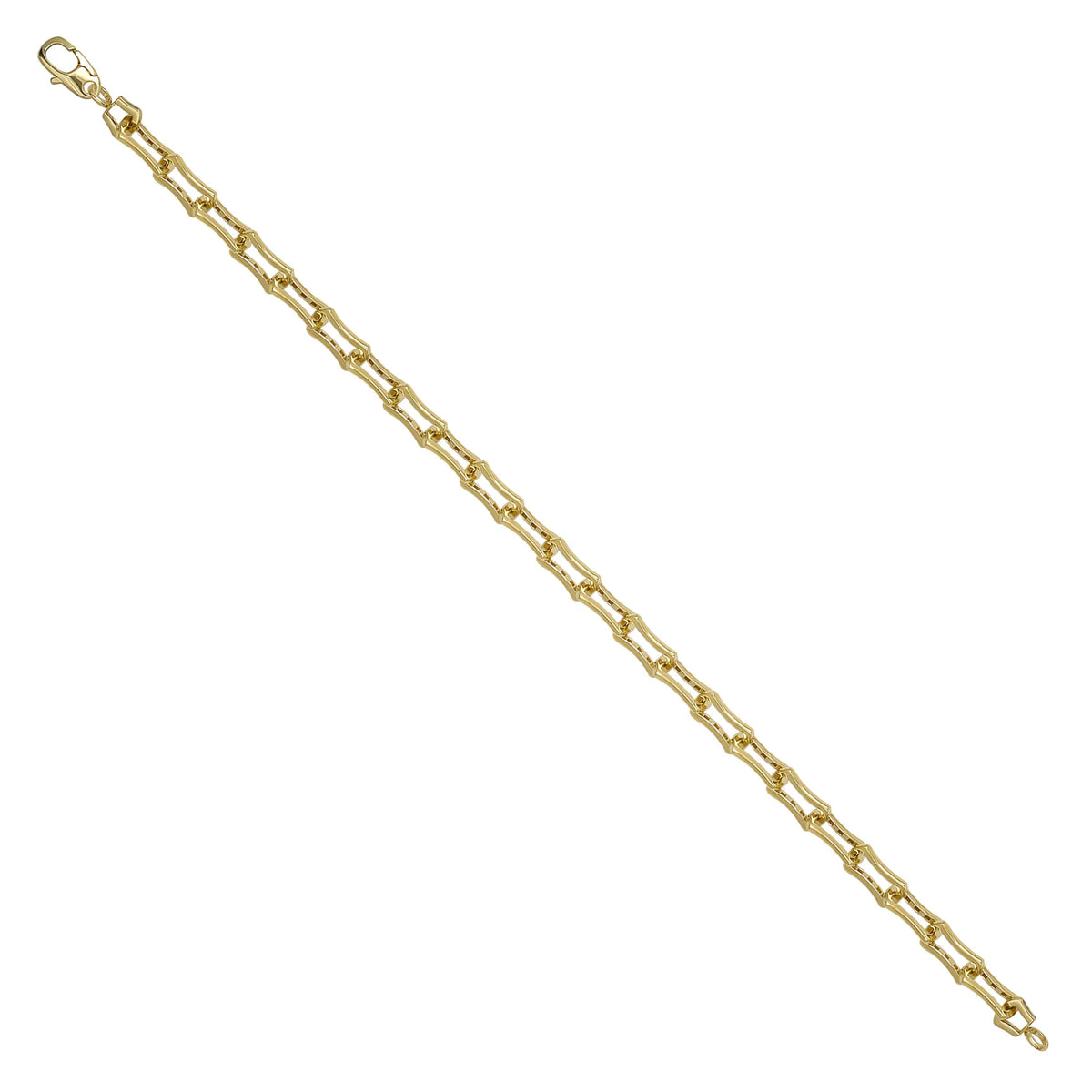 Solid gold fancy link bracelet, 5.60 g — shown at an angle across the frame.