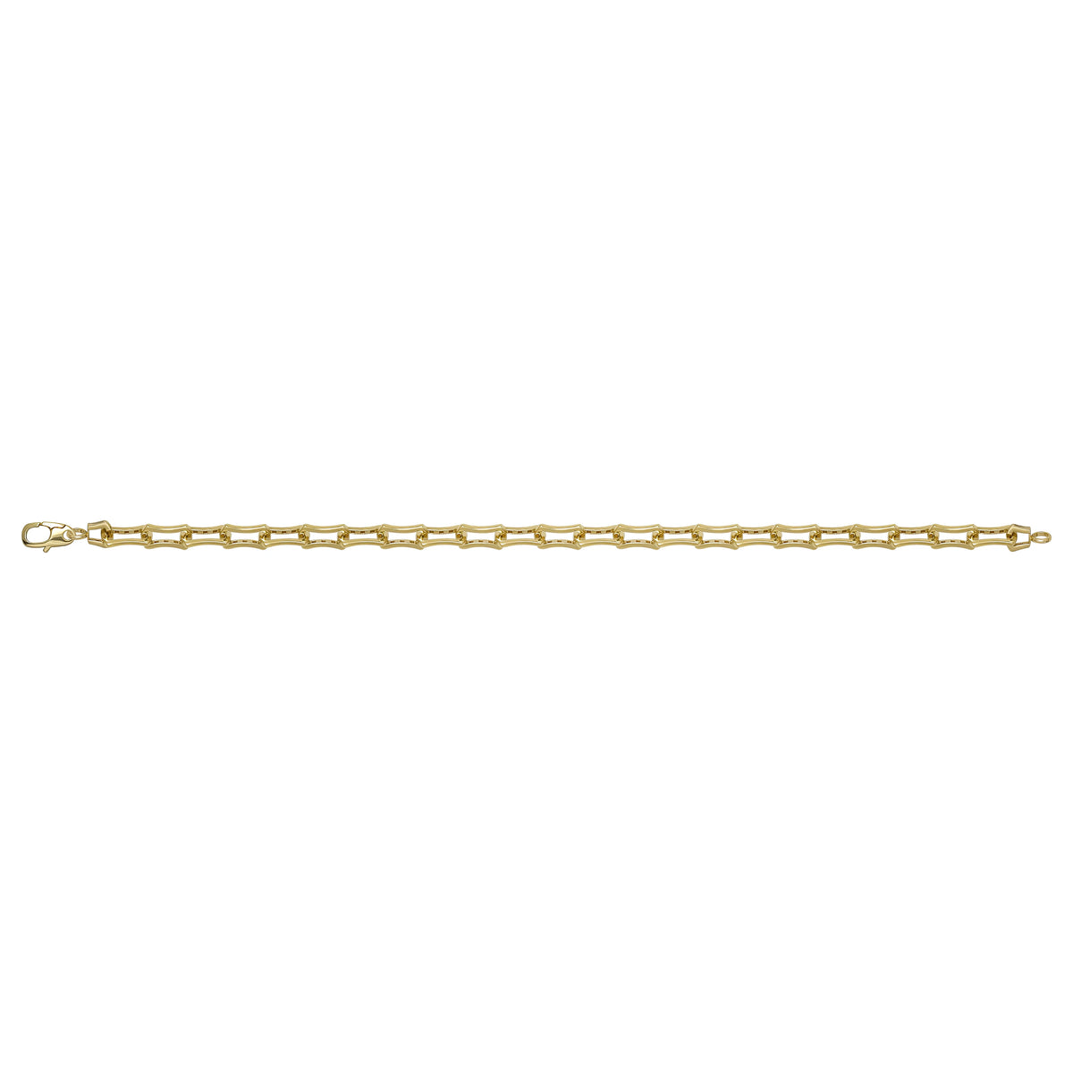 Solid gold fancy link bracelet, 5.60 g — shown square on a plain background.