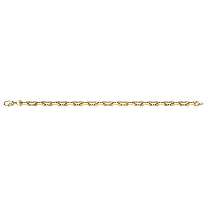 Solid gold fancy link bracelet, 5.60 g — shown square on a plain background.