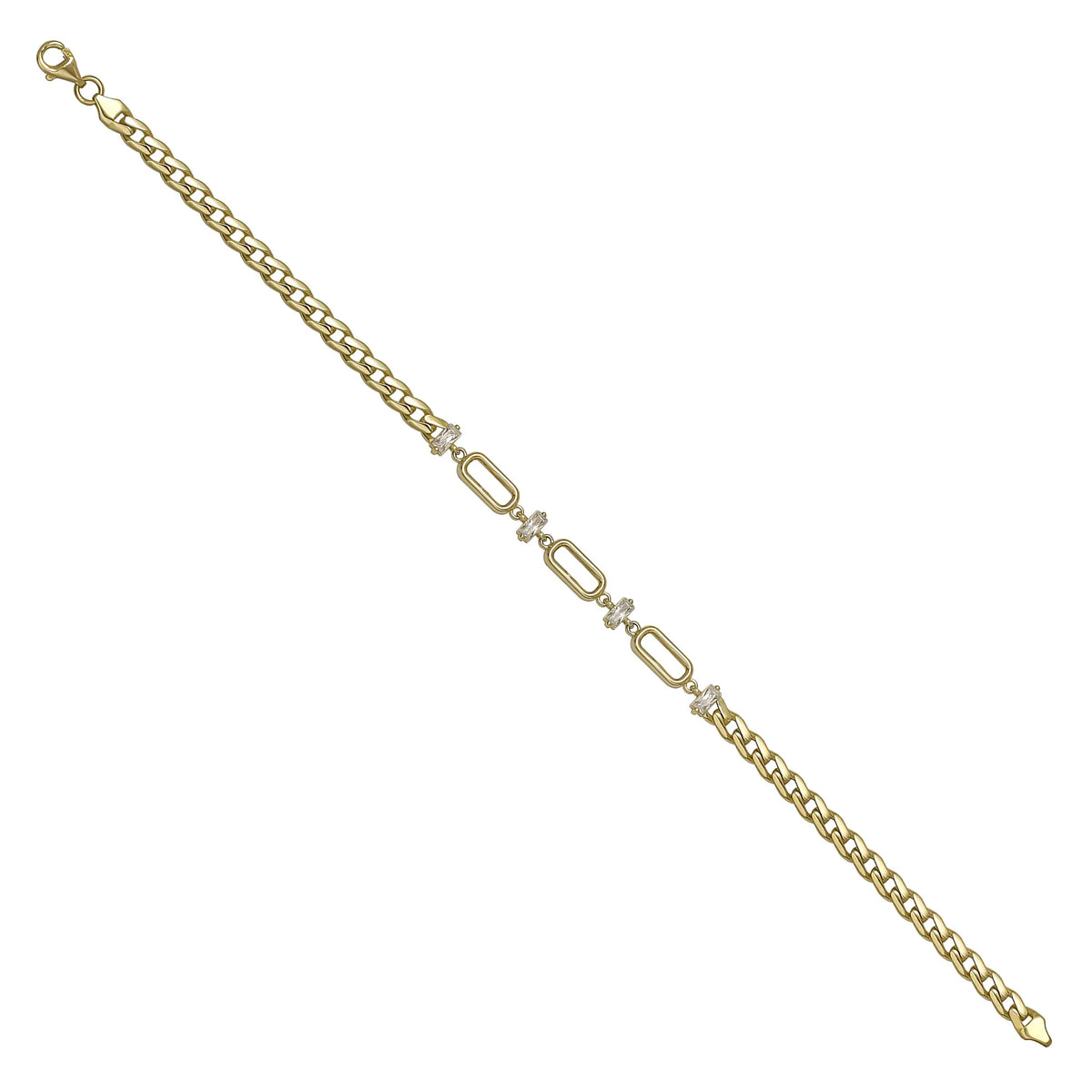 Solid gold fancy link bracelet, 4.95 g — shown at an angle across the frame.