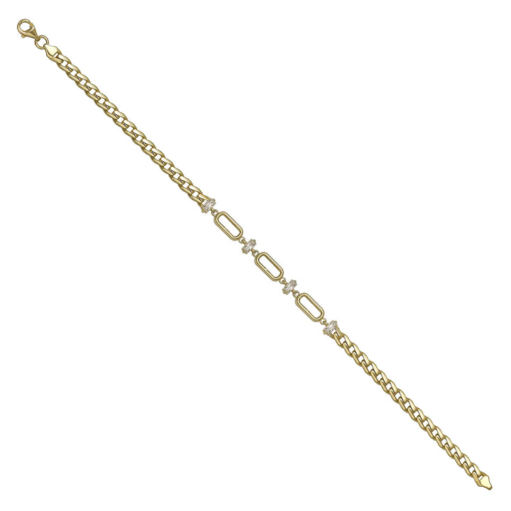 Solid gold fancy link bracelet, 4.95 g — shown at an angle across the frame.