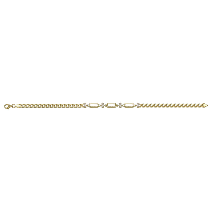 Solid gold fancy link bracelet, 4.95 g — shown square on a plain background.