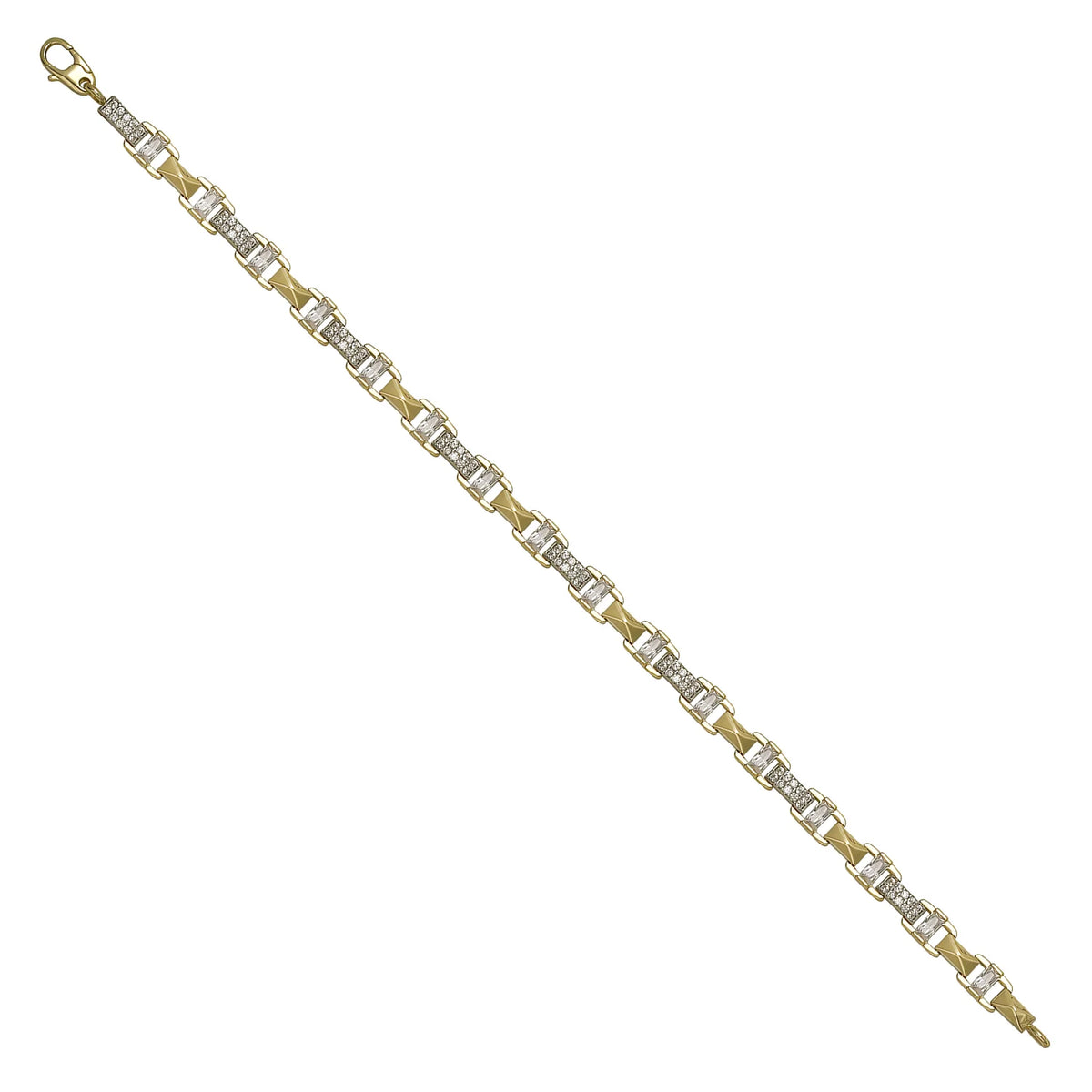 Solid gold fancy link bracelet, 7.20 g — shown at an angle across the frame.