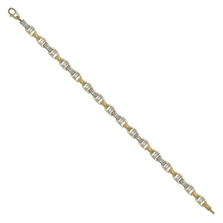 Solid gold fancy link bracelet, 7.20 g — shown at an angle across the frame.