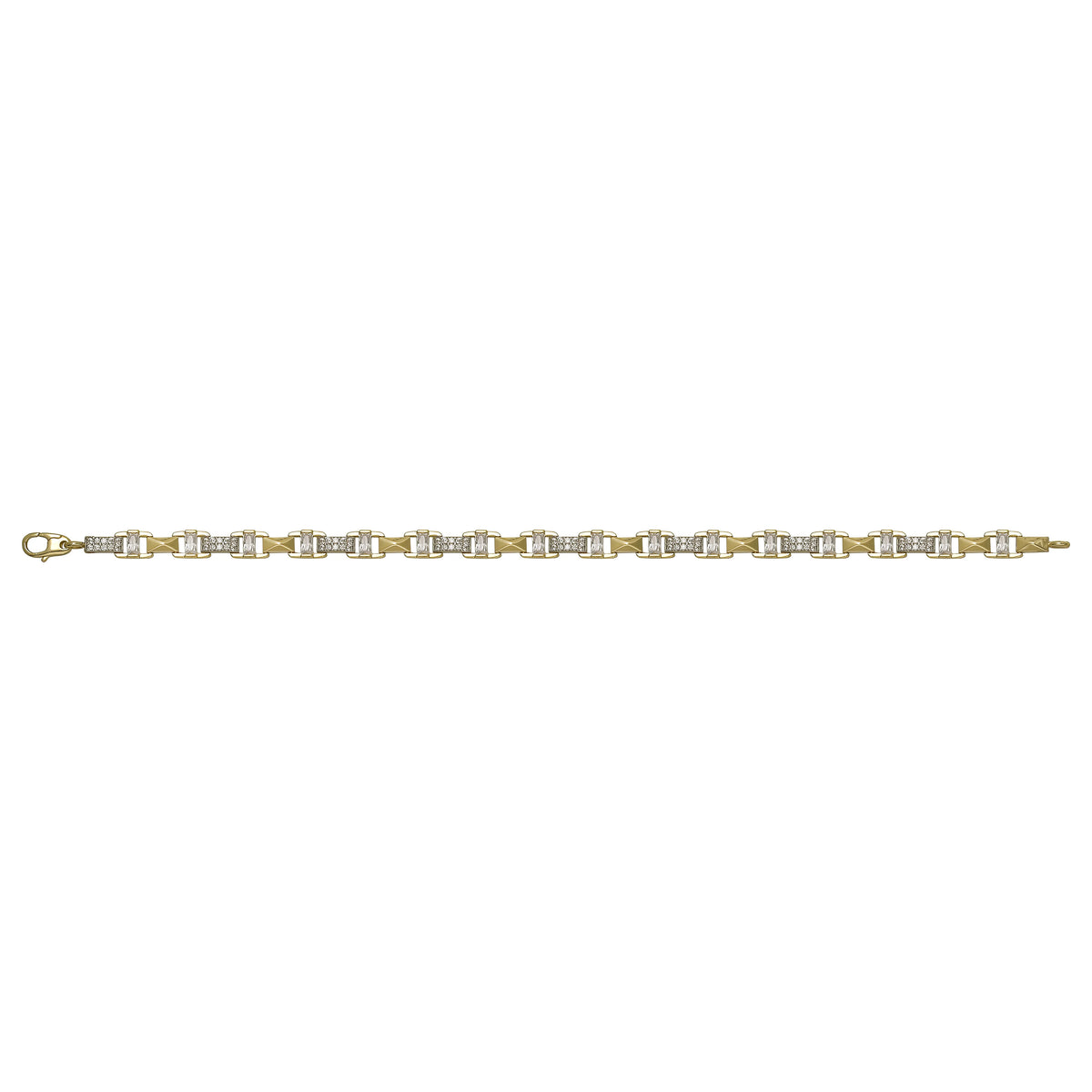Solid gold fancy link bracelet, 7.20 g — shown square on a plain background.