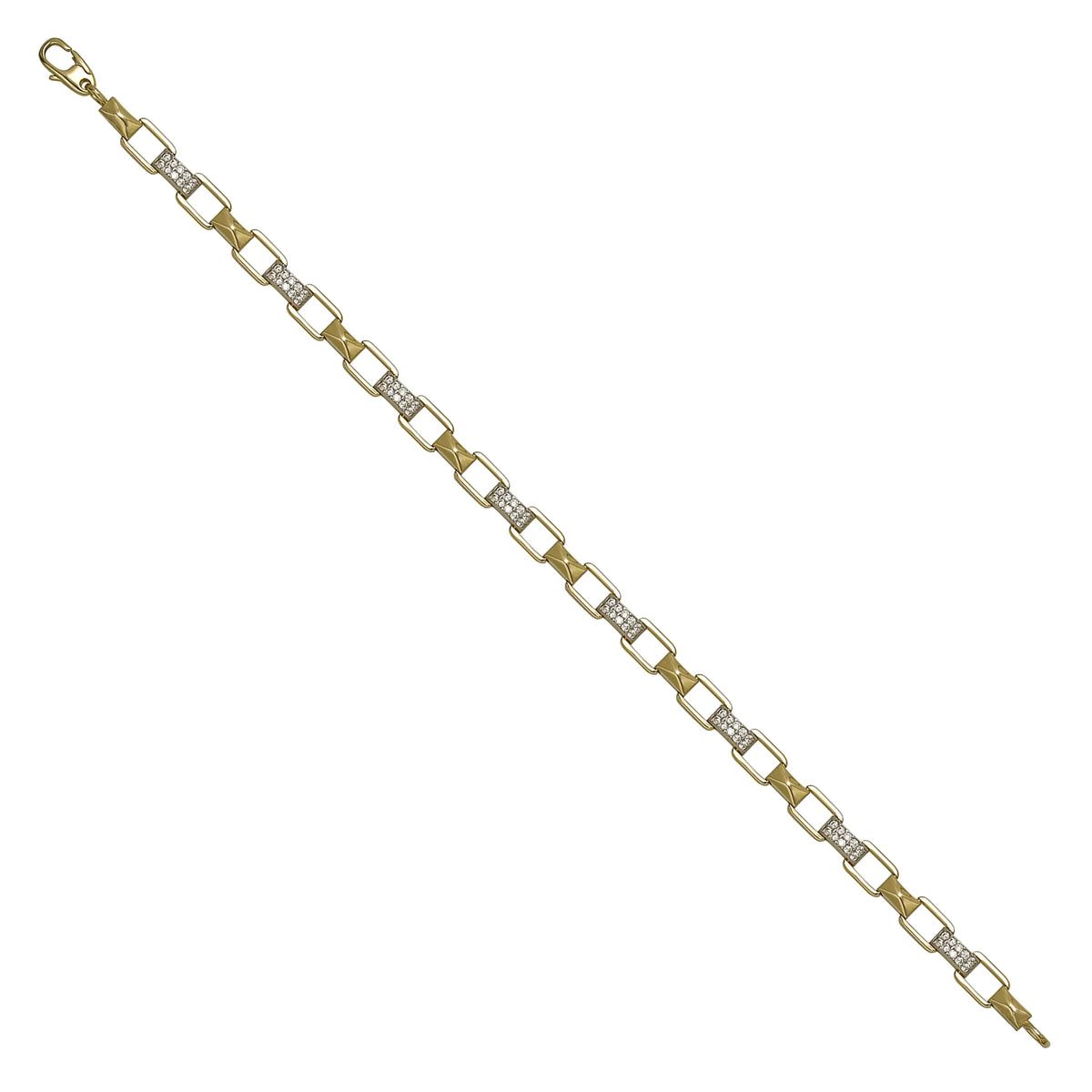 Solid gold fancy link bracelet, 5.50 g — shown at an angle across the frame.