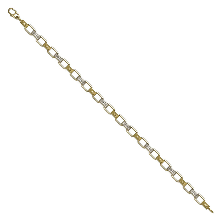 Solid gold fancy link bracelet, 5.50 g — shown at an angle across the frame.