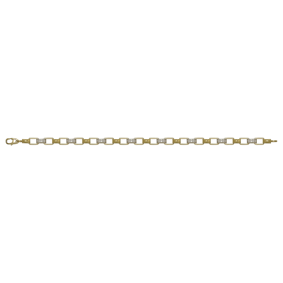 Solid gold fancy link bracelet, 5.50 g — shown square on a plain background.