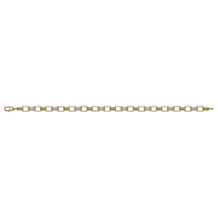 Solid gold fancy link bracelet, 5.50 g — shown square on a plain background.