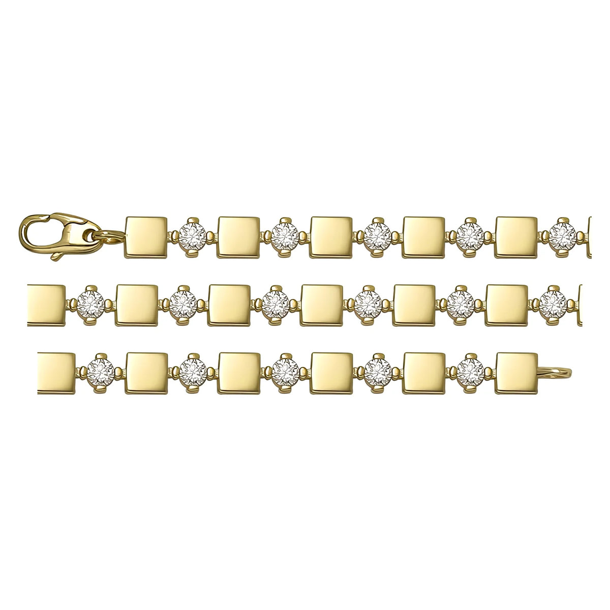 Solid gold id bracelet, 6.45 g — shown in three rows across the frame.