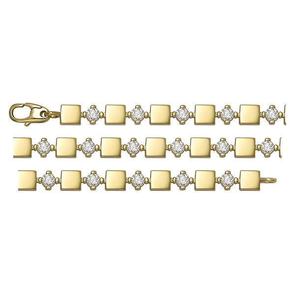 Solid gold id bracelet, 6.45 g — shown in three rows across the frame.