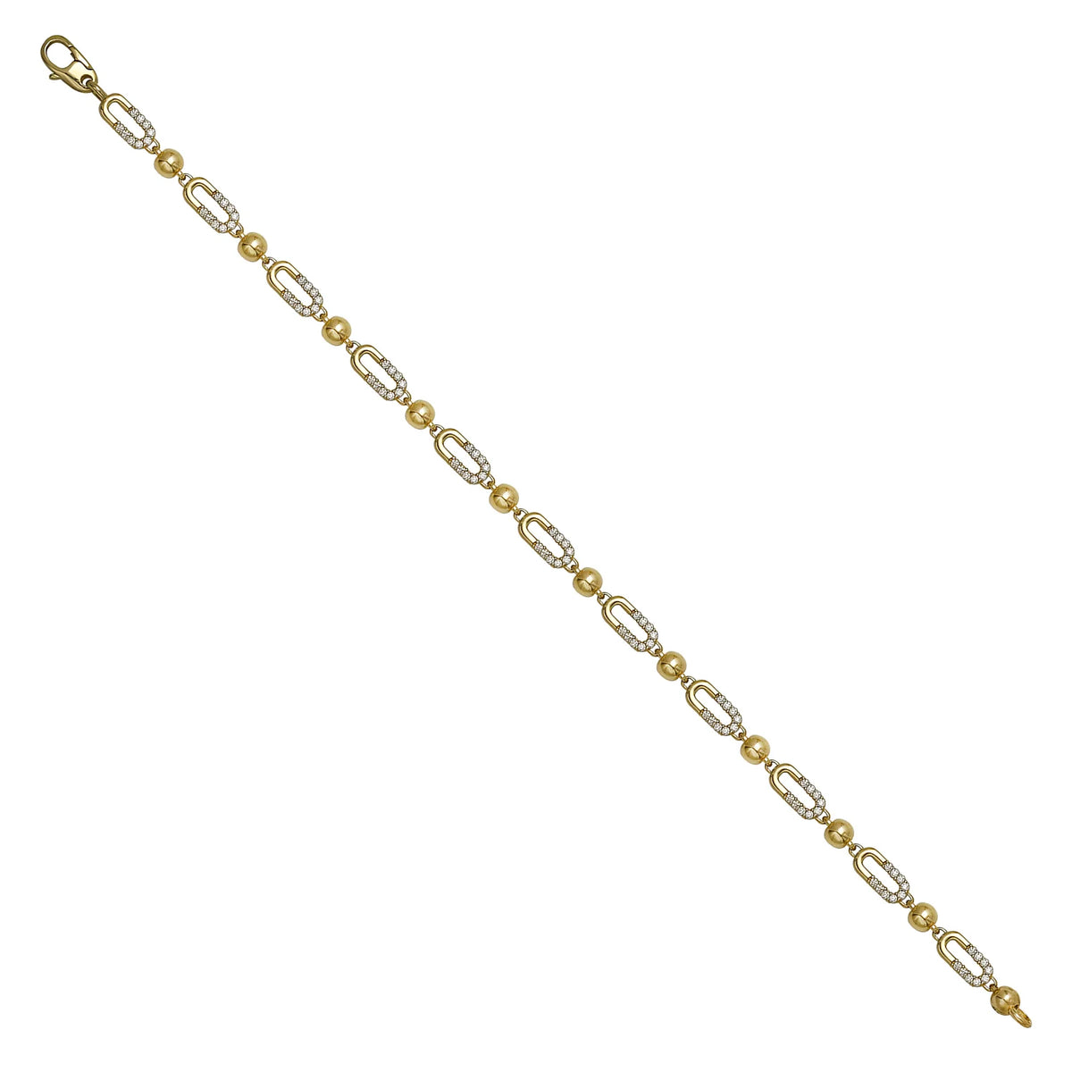 Solid gold fancy link bracelet, 5.35 g — shown at an angle across the frame.