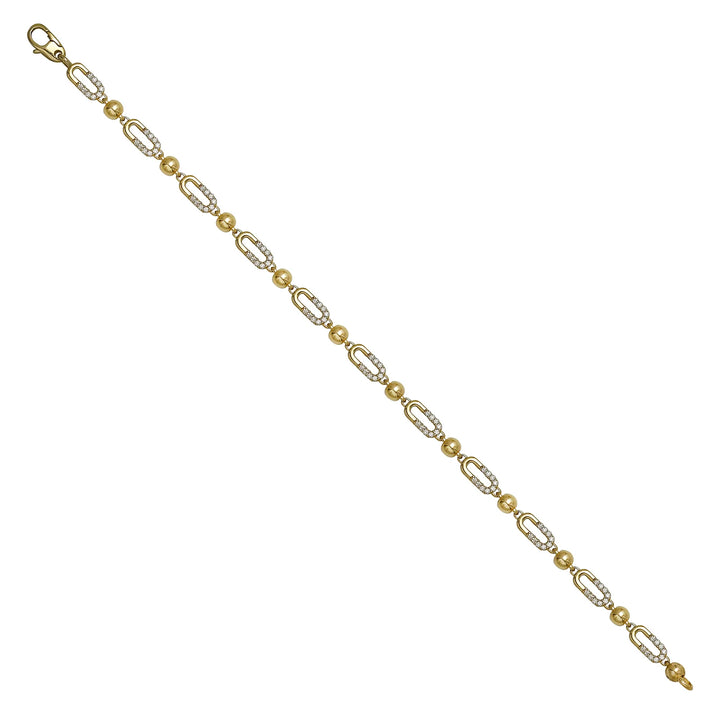 Solid gold fancy link bracelet, 5.35 g — shown at an angle across the frame.