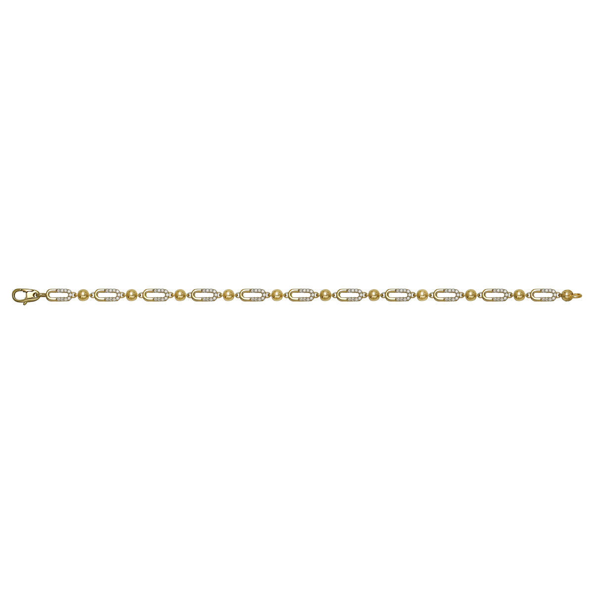 Solid gold fancy link bracelet, 5.35 g — shown square on a plain background.