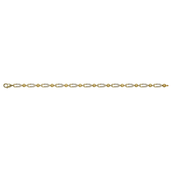 Solid gold fancy link bracelet, 5.35 g — shown square on a plain background.
