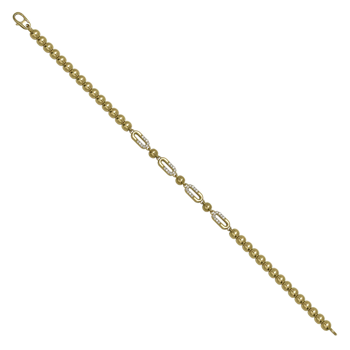 Solid gold fancy link bracelet, 6.10 g — shown at an angle across the frame.