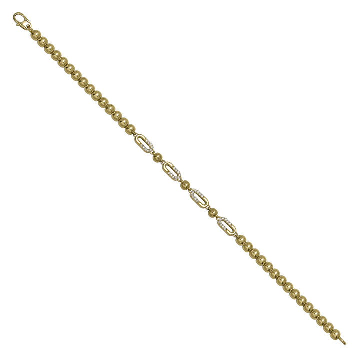 Solid gold fancy link bracelet, 6.10 g — shown at an angle across the frame.