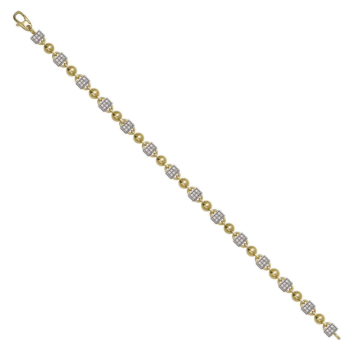 Solid gold bead bracelet, 6.80 g — shown at an angle across the frame.