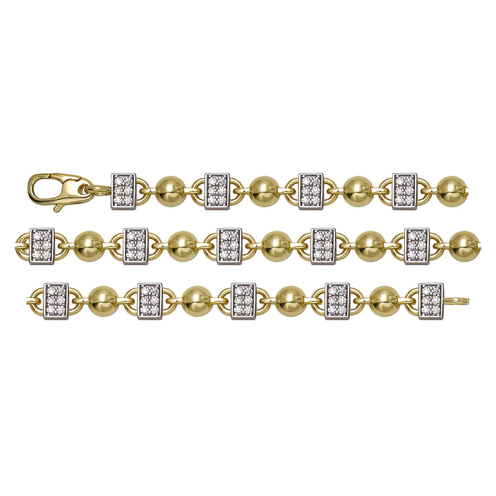Solid gold bead bracelet, 6.80 g — shown in three rows across the frame.