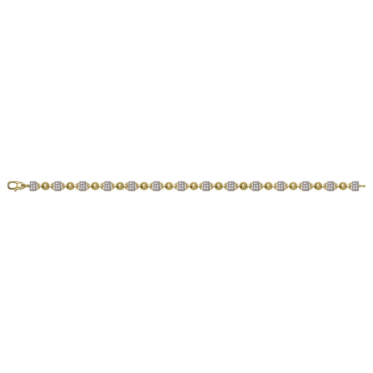 Solid gold bead bracelet, 6.80 g — shown square on a plain background.