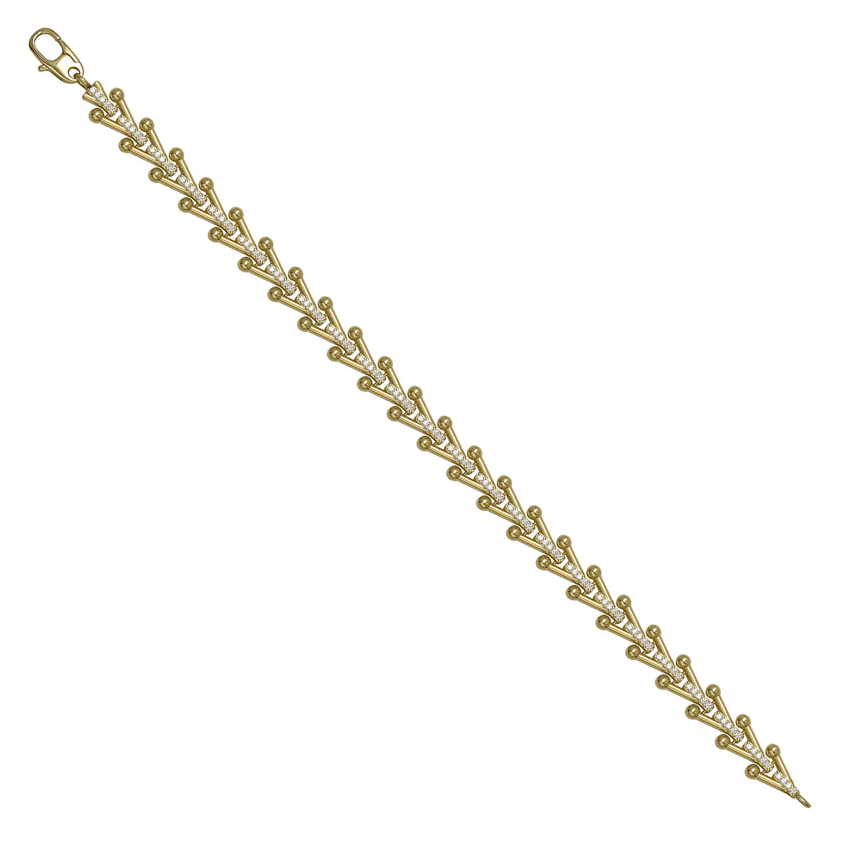 Solid gold herringbone bracelet, 8.05 g — shown at an angle across the frame.