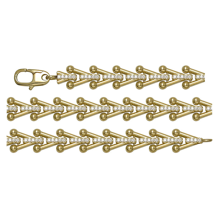 Solid gold herringbone bracelet, 8.05 g — shown in three rows across the frame.