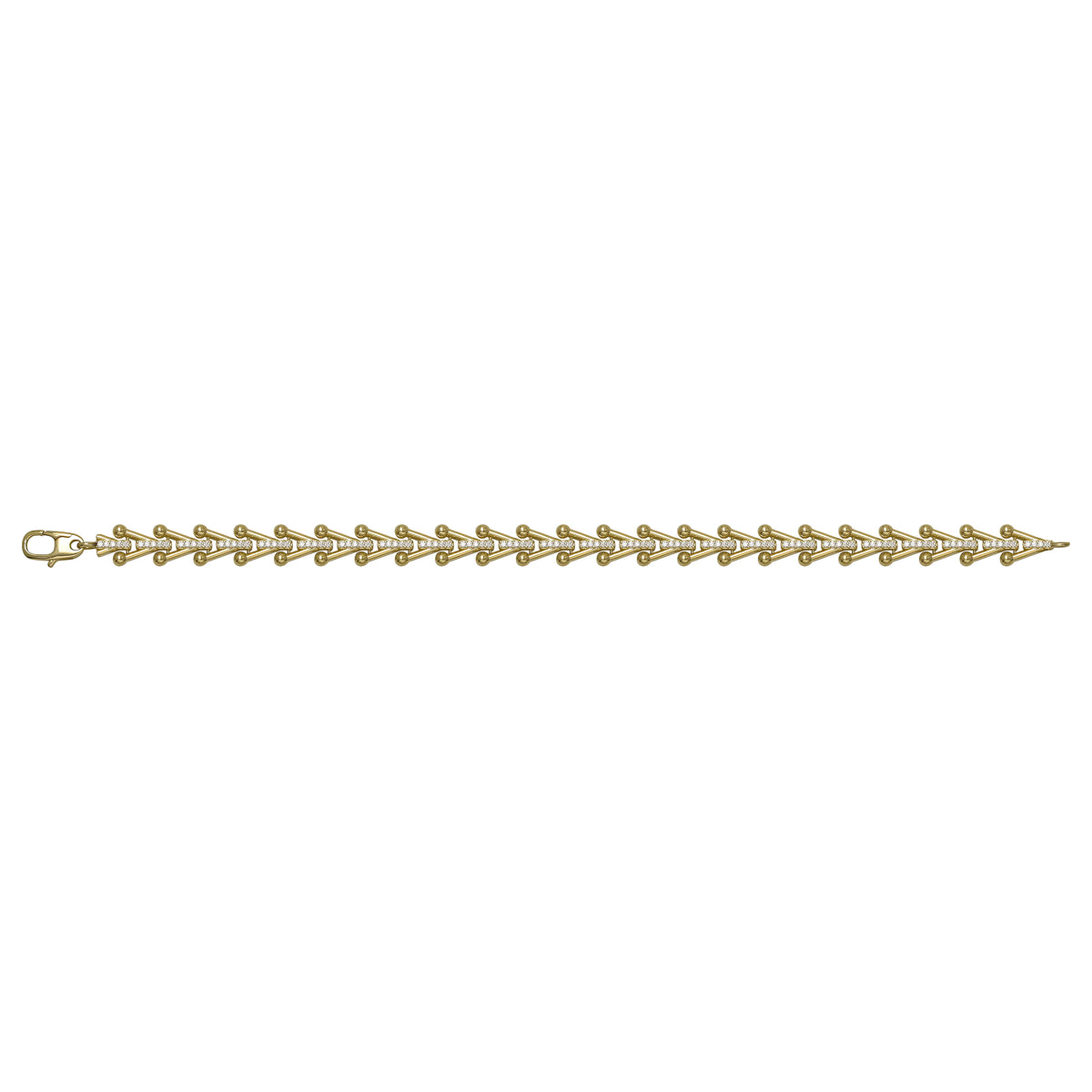 Solid gold herringbone bracelet, 8.05 g — shown square on a plain background.