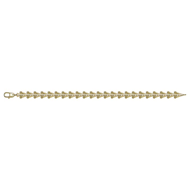 Solid gold herringbone bracelet, 8.05 g — shown square on a plain background.
