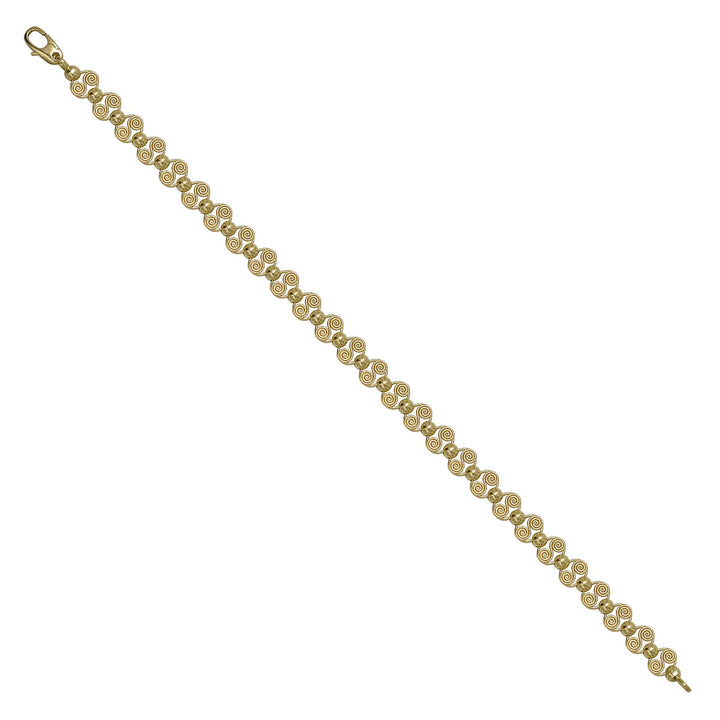 Solid gold fancy link bracelet, 7.35 g — shown at an angle across the frame.