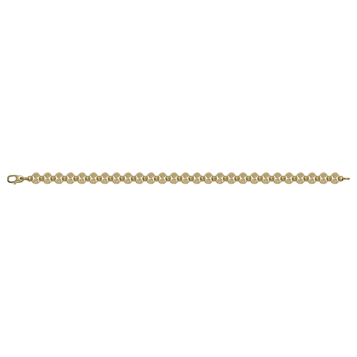 Solid gold fancy link bracelet, 7.35 g — shown square on a plain background.