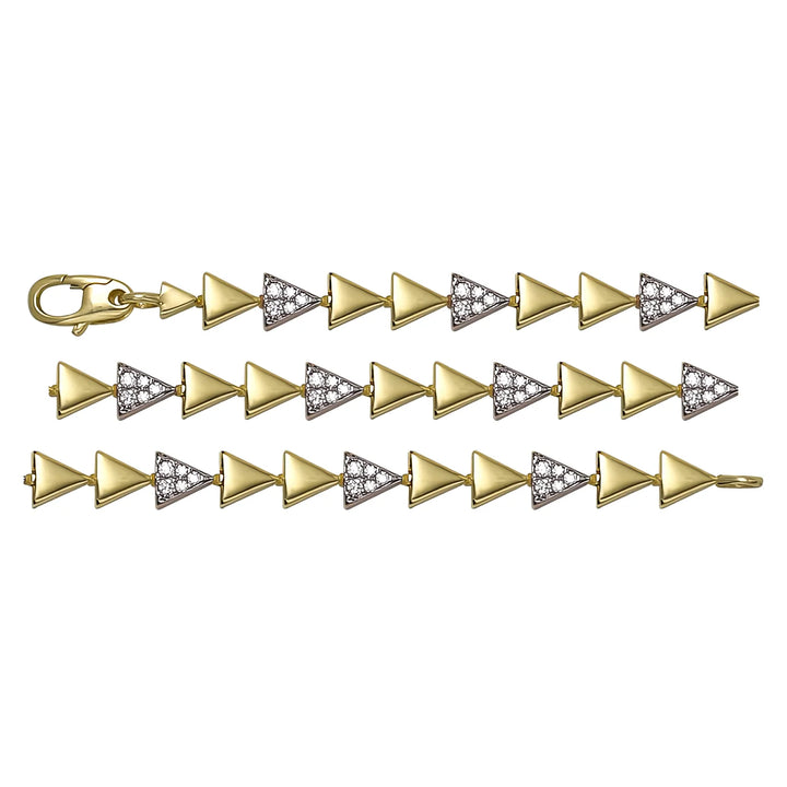 Solid gold fancy link bracelet, 5.90 g — shown in three rows across the frame.