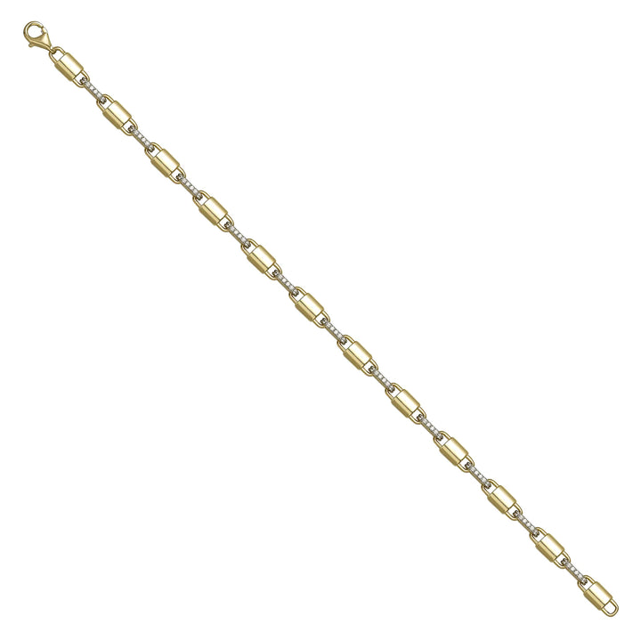 Solid gold bar link bracelet, 7.30 g — shown at an angle across the frame.