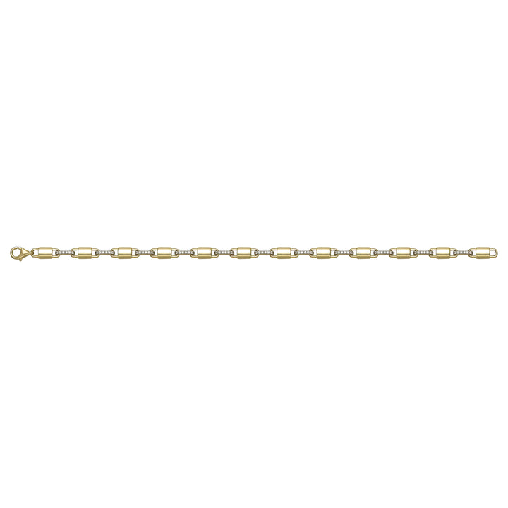Solid gold bar link bracelet, 7.30 g — shown square on a plain background.