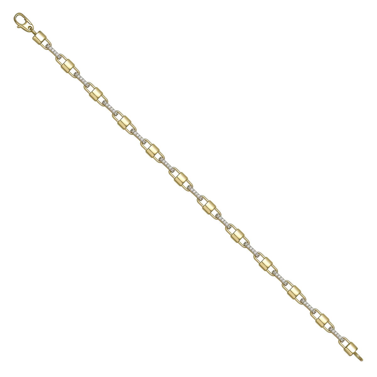Solid gold bar link bracelet, 6.30 g — shown at an angle across the frame.
