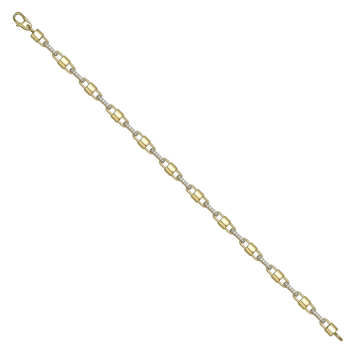 Solid gold bar link bracelet, 6.30 g — shown at an angle across the frame.