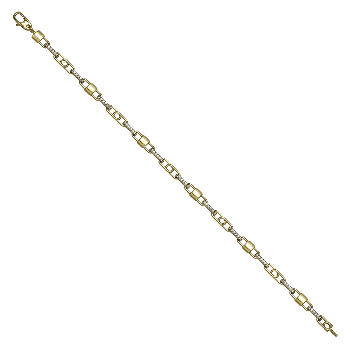 Solid gold fancy link bracelet, 5.30 g — shown at an angle across the frame.