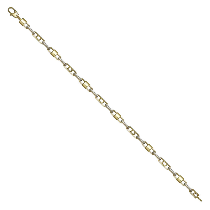 Solid gold fancy link bracelet, 5.30 g — shown at an angle across the frame.