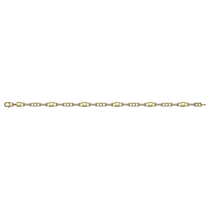 Solid gold fancy link bracelet, 5.30 g — shown square on a plain background.