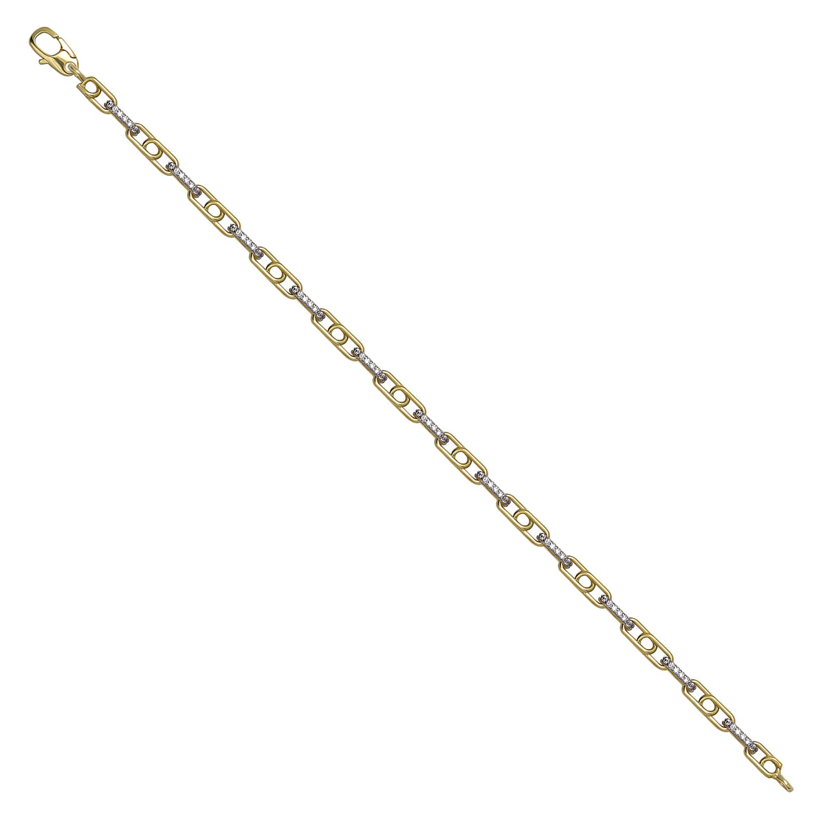 Solid gold fancy link bracelet, 4.95 g — shown at an angle across the frame.