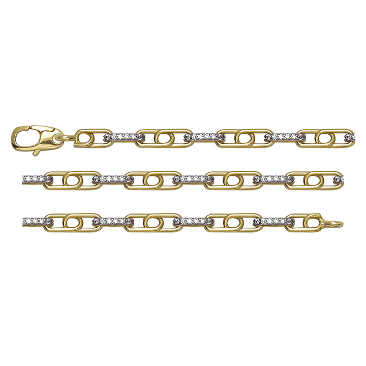 Solid gold fancy link bracelet, 4.95 g — shown in three rows across the frame.