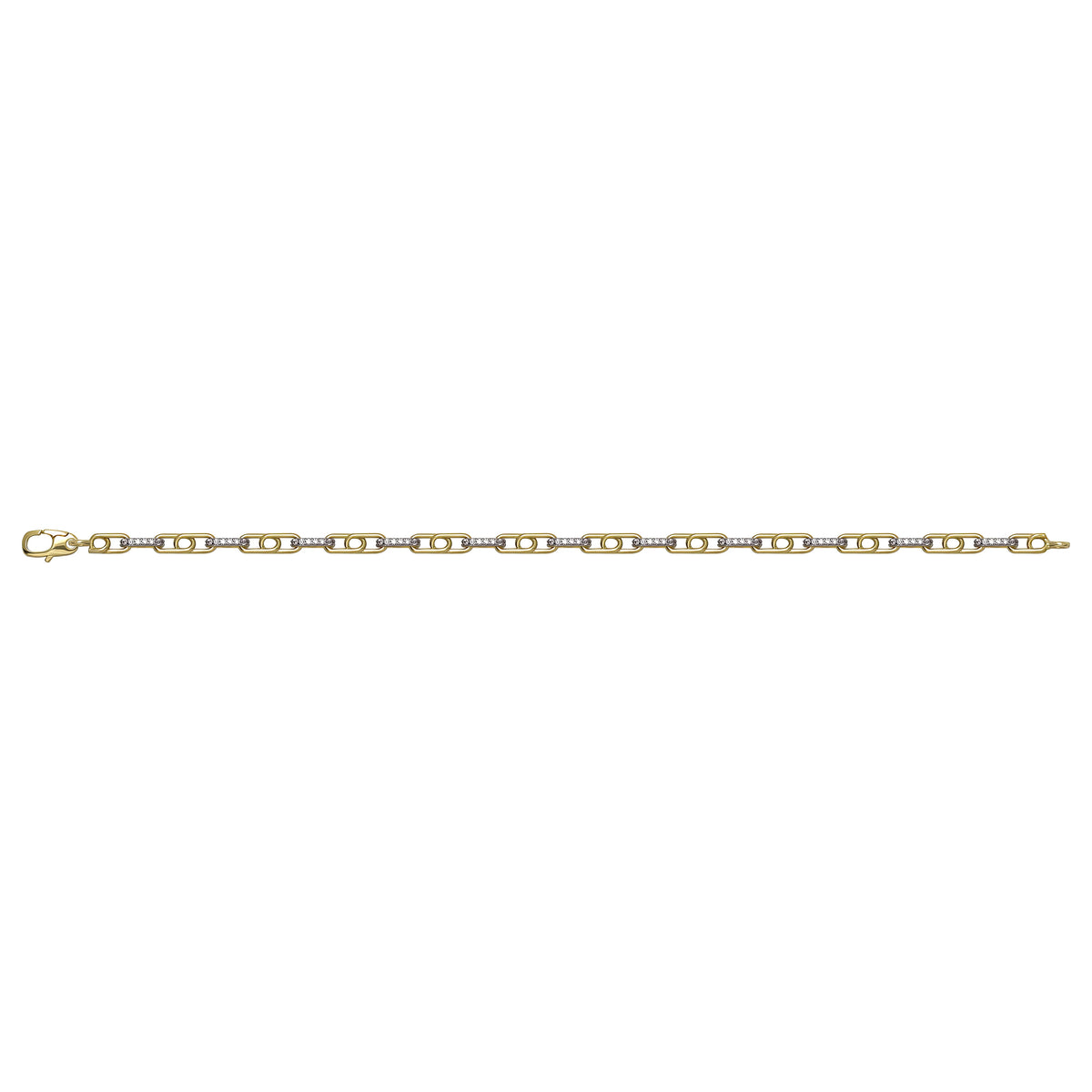 Solid gold fancy link bracelet, 4.95 g — shown square on a plain background.