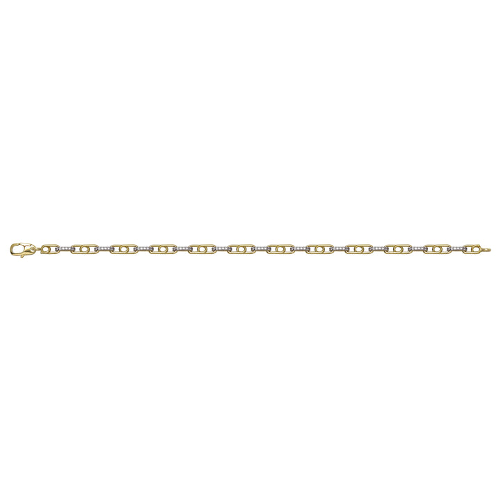 Solid gold fancy link bracelet, 4.95 g — shown square on a plain background.