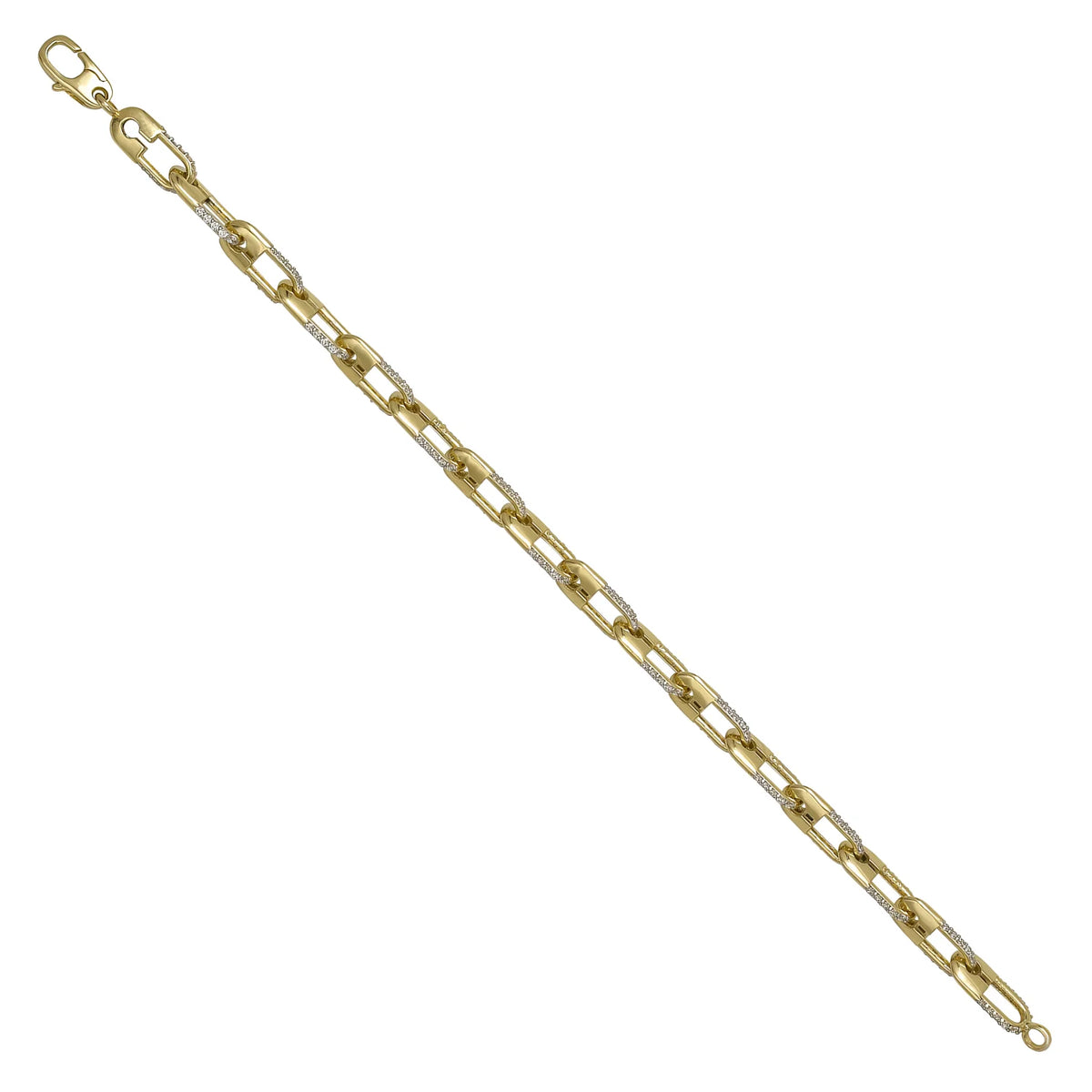Solid gold fancy link bracelet, 8.85 g — shown at an angle across the frame.