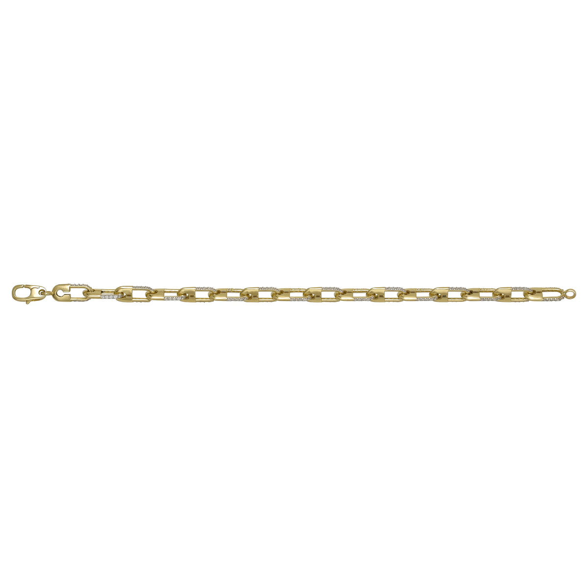 Solid gold fancy link bracelet, 8.85 g — shown square on a plain background.