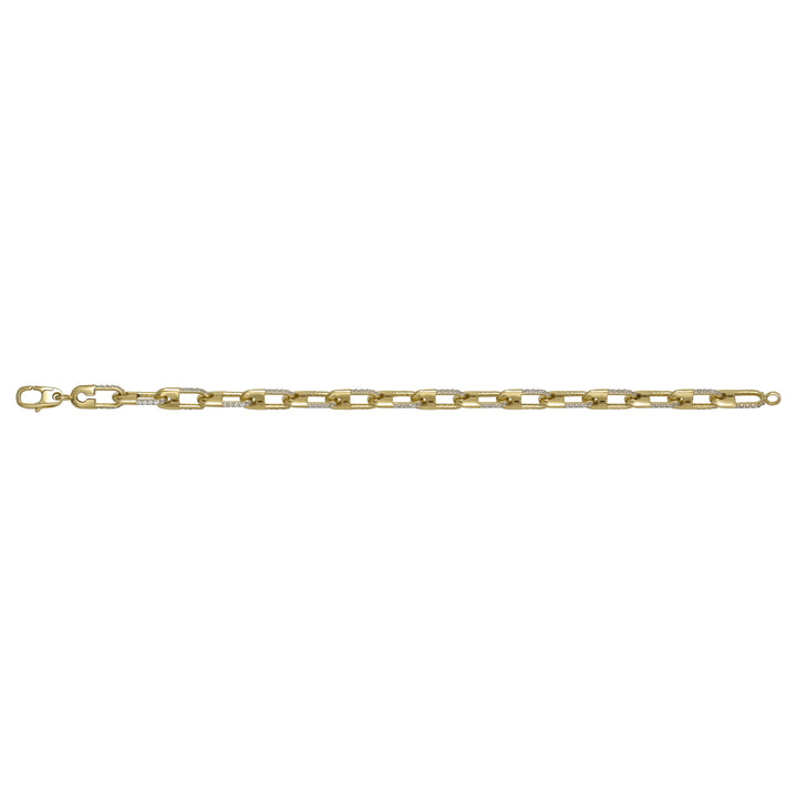 Solid gold fancy link bracelet, 8.85 g — shown square on a plain background.