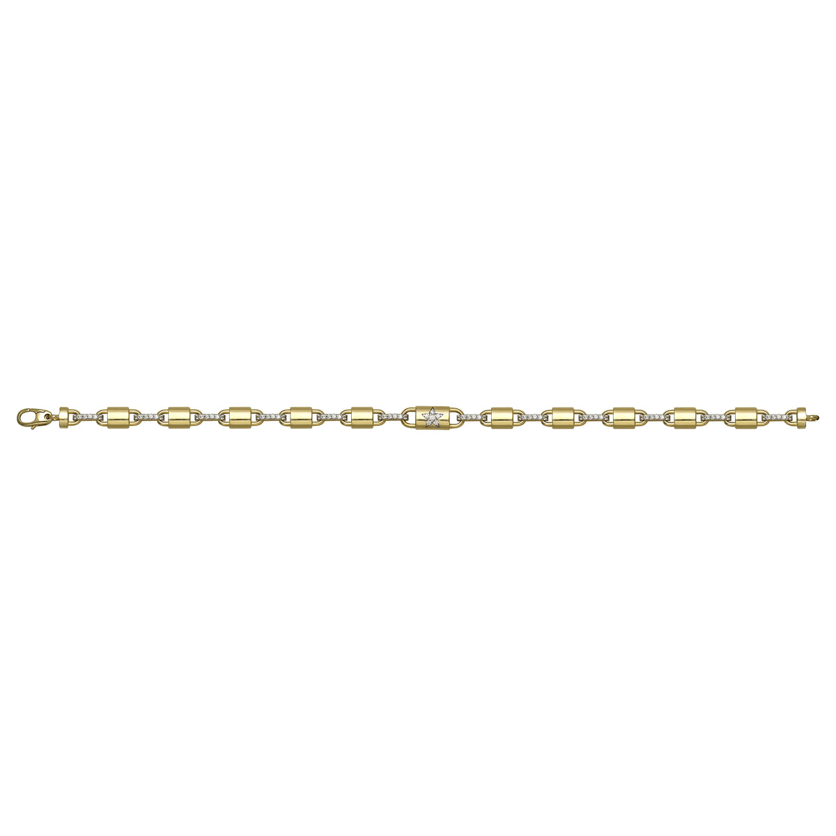 Solid gold fancy link bracelet, 7.85 g — shown square on a plain background.