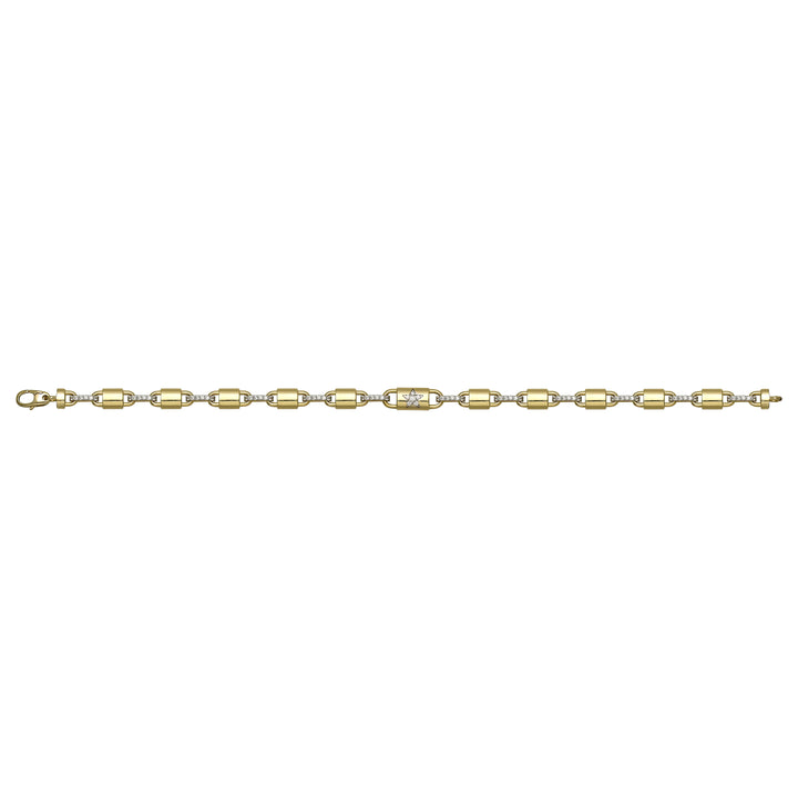 Solid gold fancy link bracelet, 7.85 g — shown square on a plain background.
